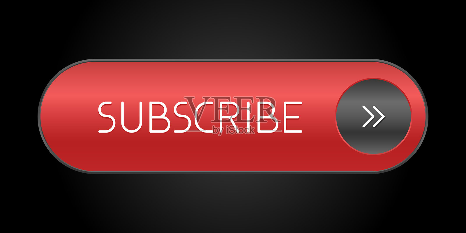 红色和黑色的CTA按钮:订阅。插画图片素材