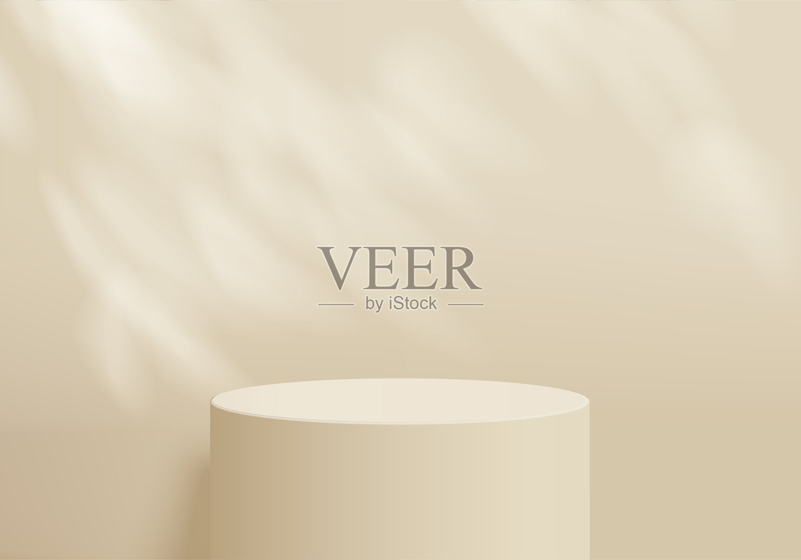 3D背景产品展示讲台场景,带有几何平台。背景矢量3D渲染与讲台。展示化妆品的展台。米色工作室的基座展示。插画图片素材