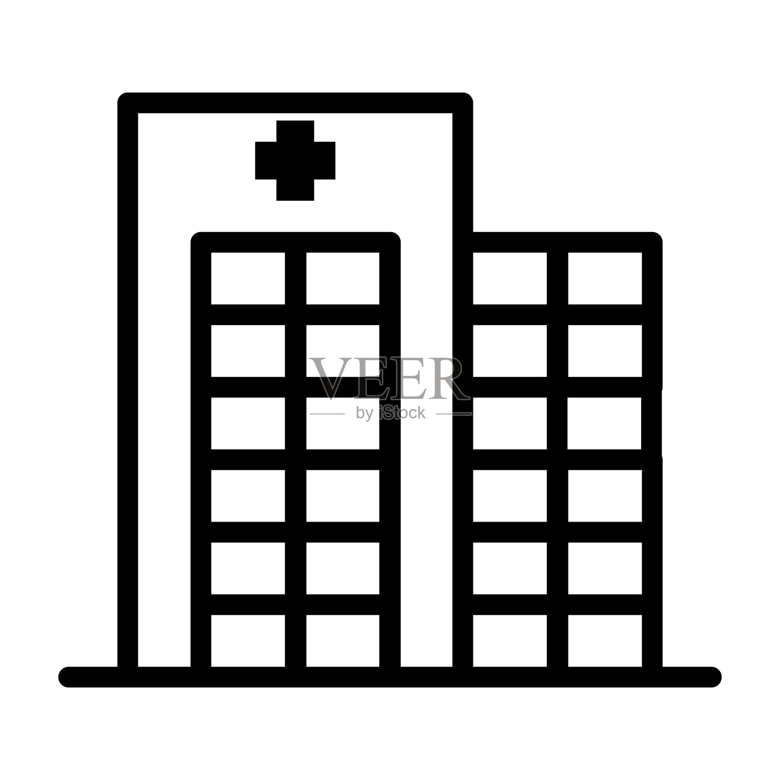 医院建筑图标插画图片素材