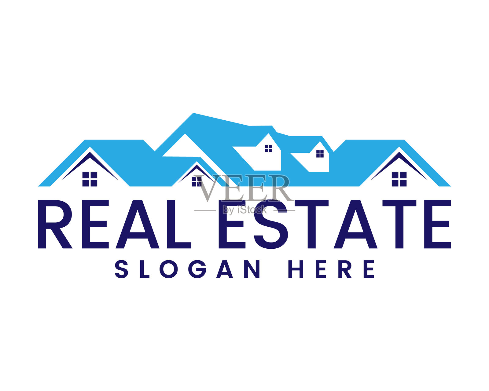 专业房地产标志设计,体现住宅与企业的卓越品质插画图片素材