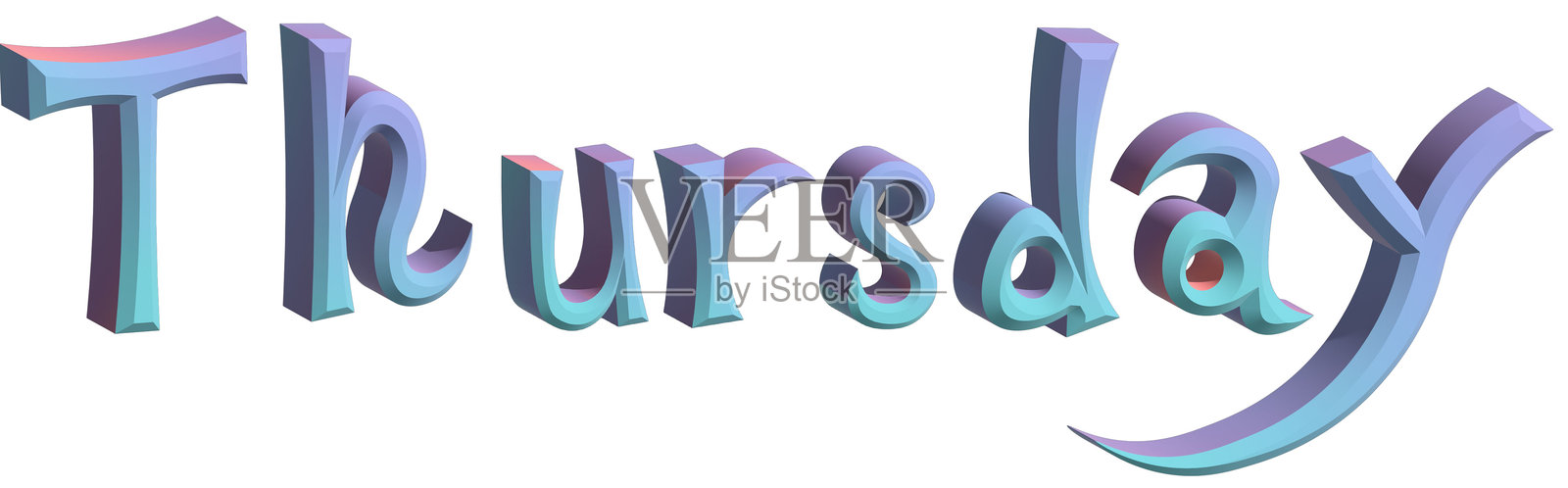 美丽的3D渐变星期四图标插图。照片摄影图片