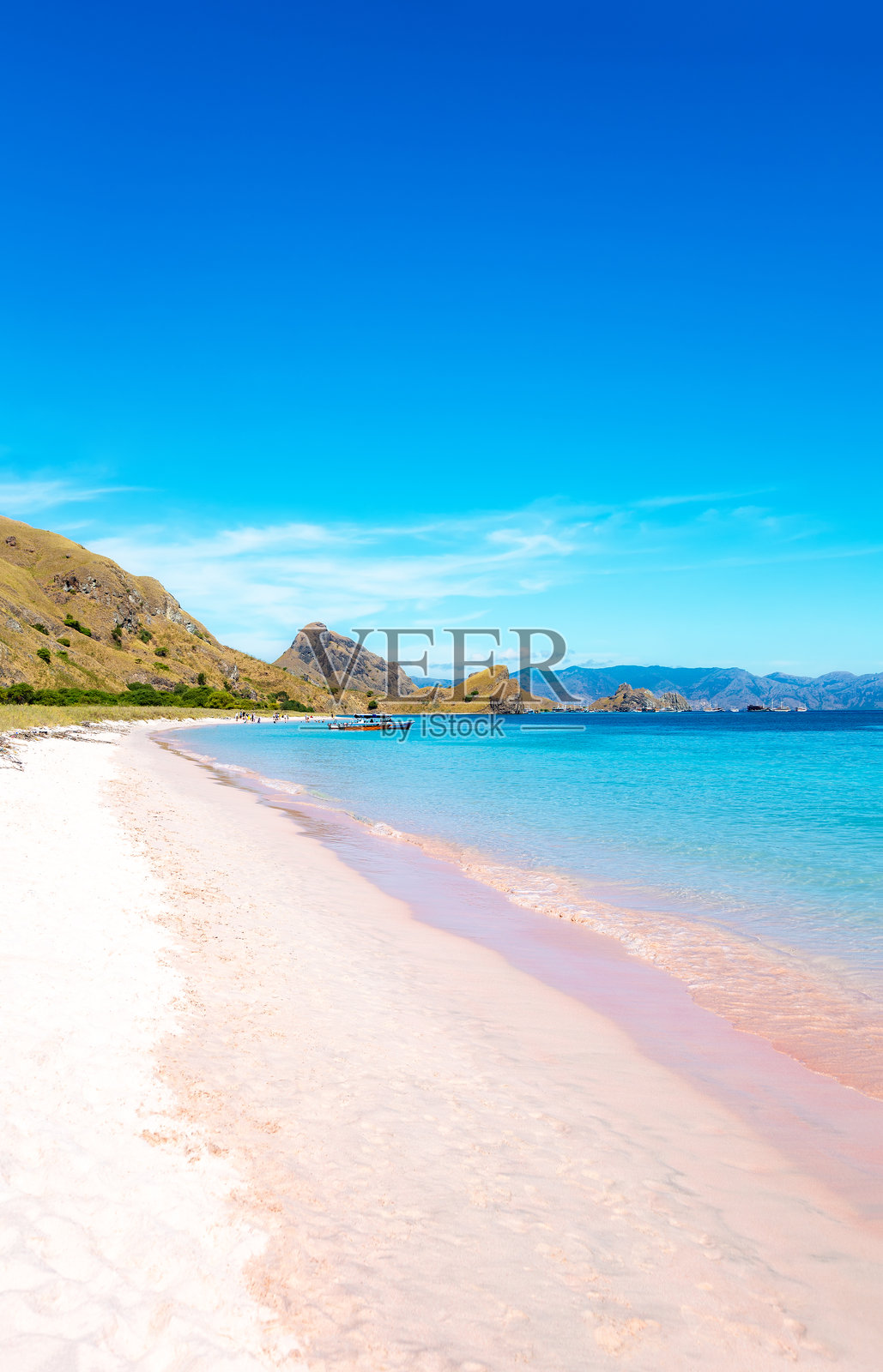 粉色海滩,帕达尔岛,科莫多国家公园,弗洛雷斯,印度尼西亚,东南亚。照片摄影图片