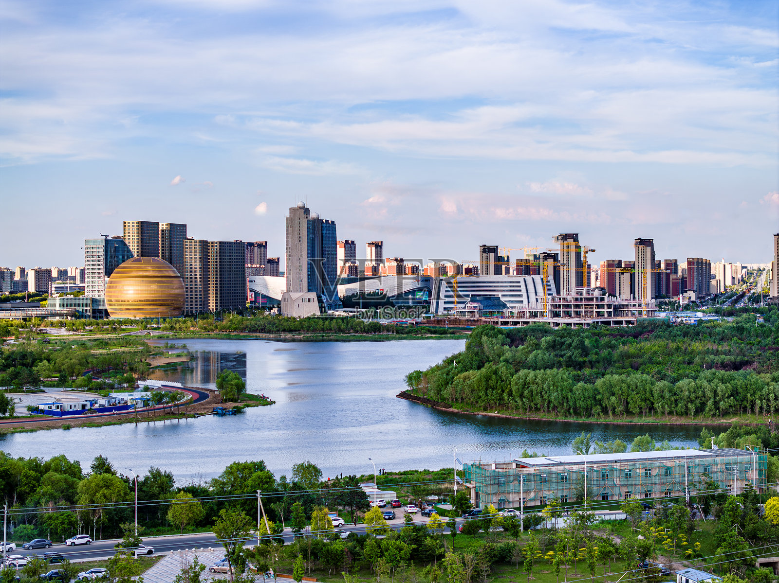 中国长春新区的城市建筑景观照片摄影图片