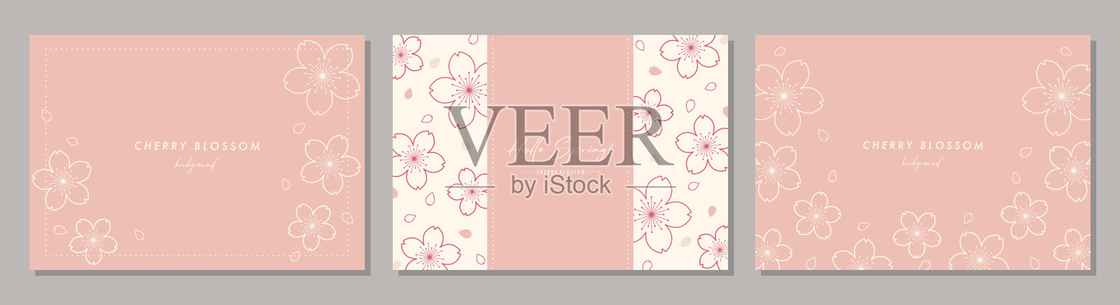 春季樱花插图集插画图片素材