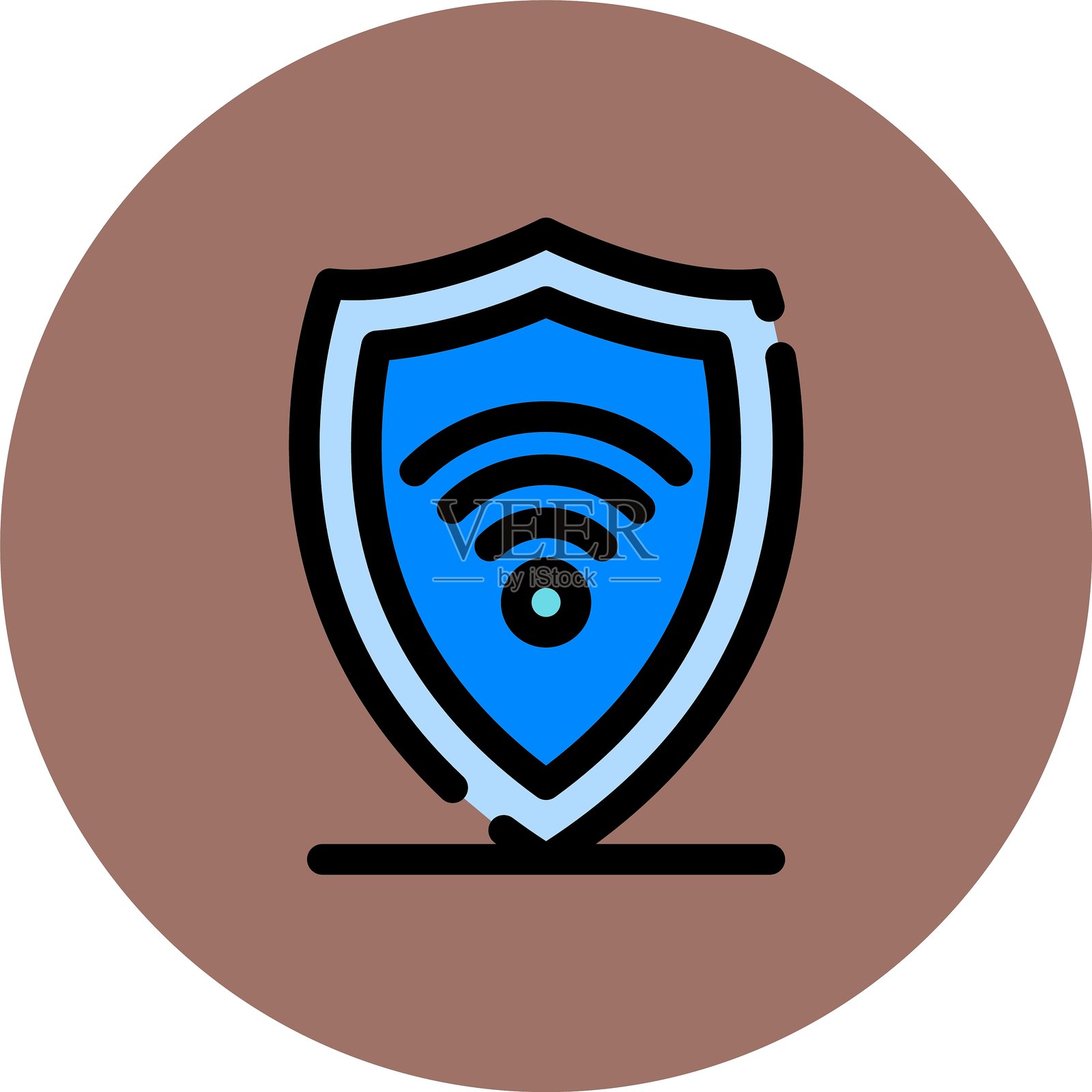 智能盾牌图标插画图片素材