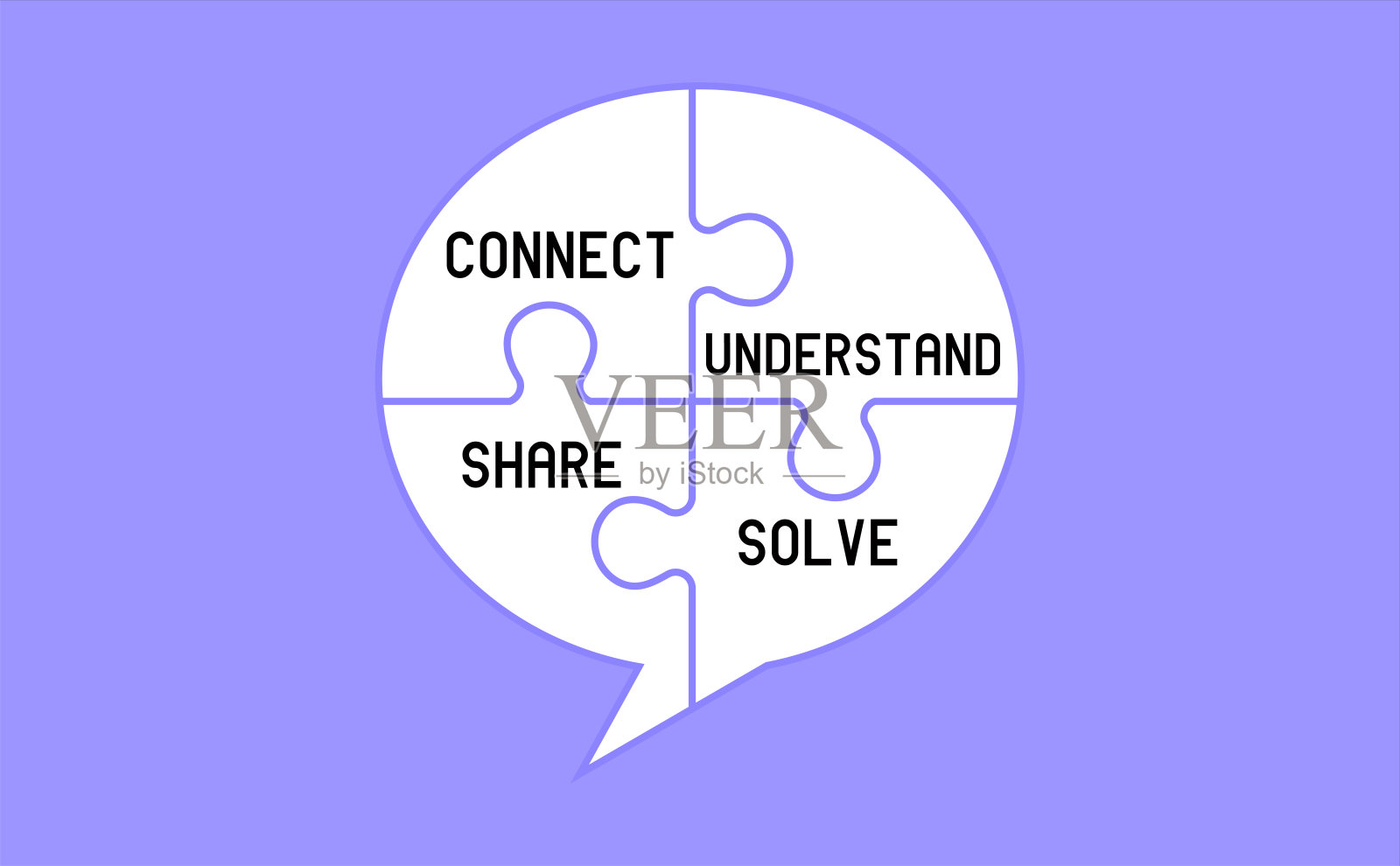 连接、分享、理解、解决插画图片素材