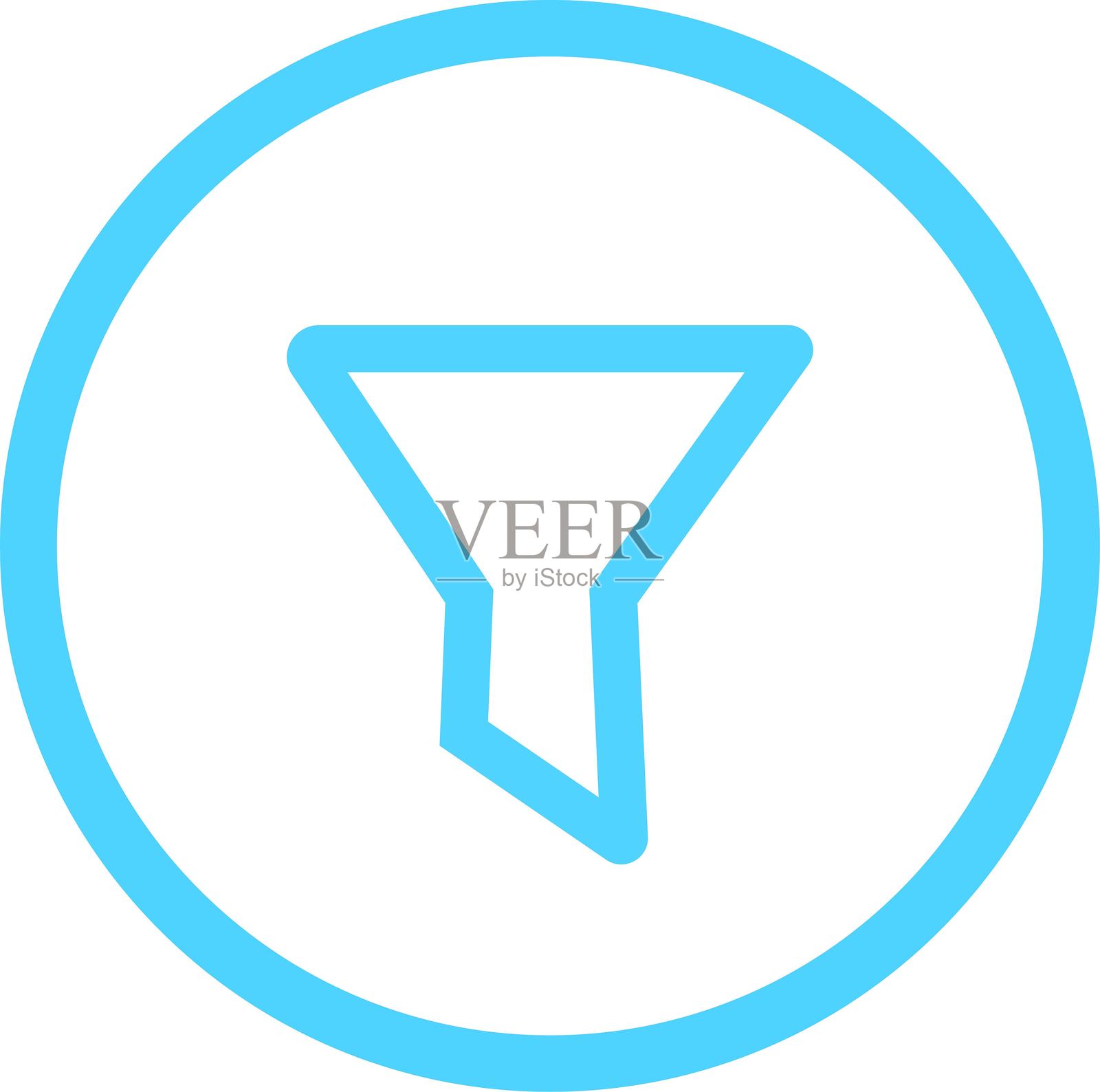 时尚线条风格的天空过滤器图标,背景为白色。适用于您网站设计的过滤器图标页面符号,过滤器图标logo,应用程序,用户界面。插画图片素材