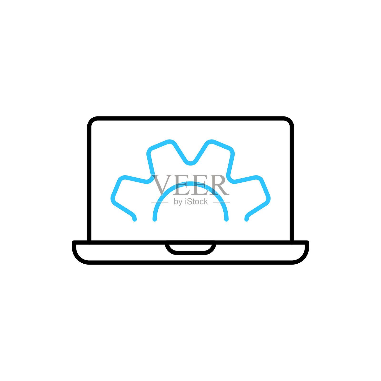 计算机编程双色线条图标,带可编辑的线条。该图标适用于网页设计、移动应用、用户界面、用户体验和图形用户界面设计。插画图片素材