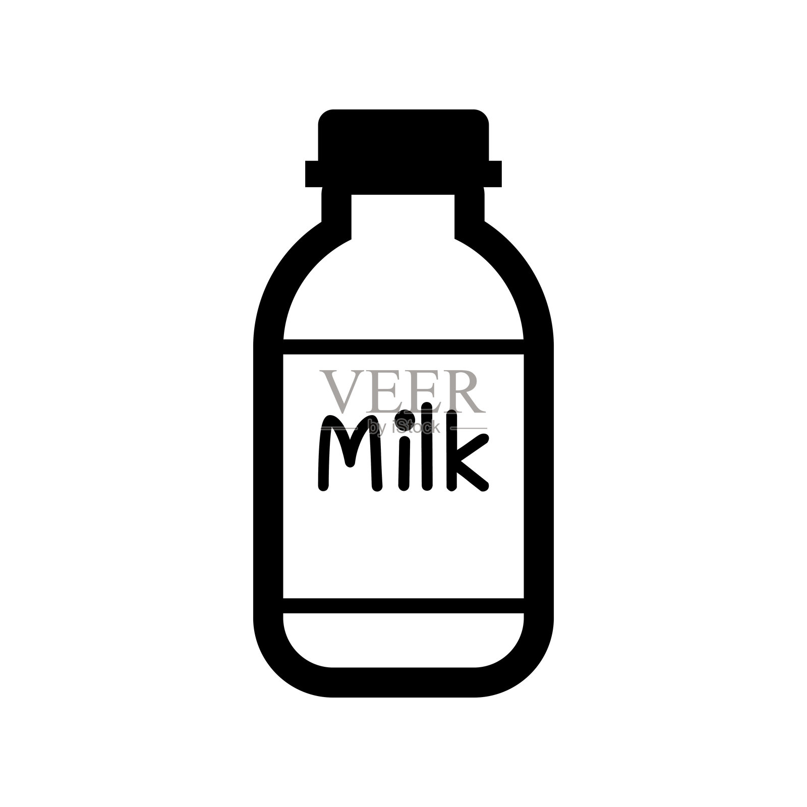 牛奶瓶图标插画图片素材