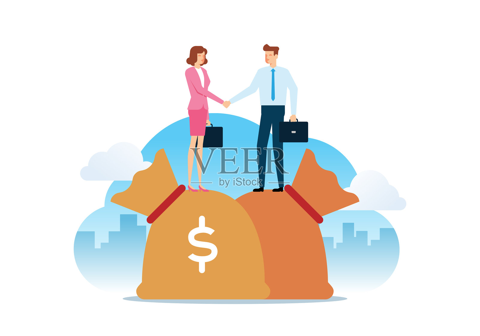 商业协议插画图片素材