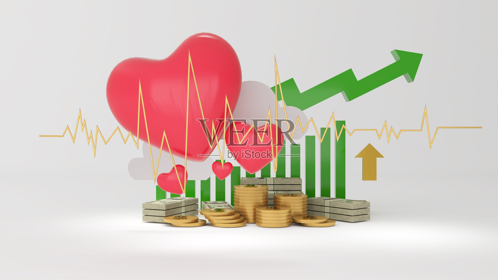 财务健康检查财富,财务管理与审计和业务规划,3d渲染照片摄影图片