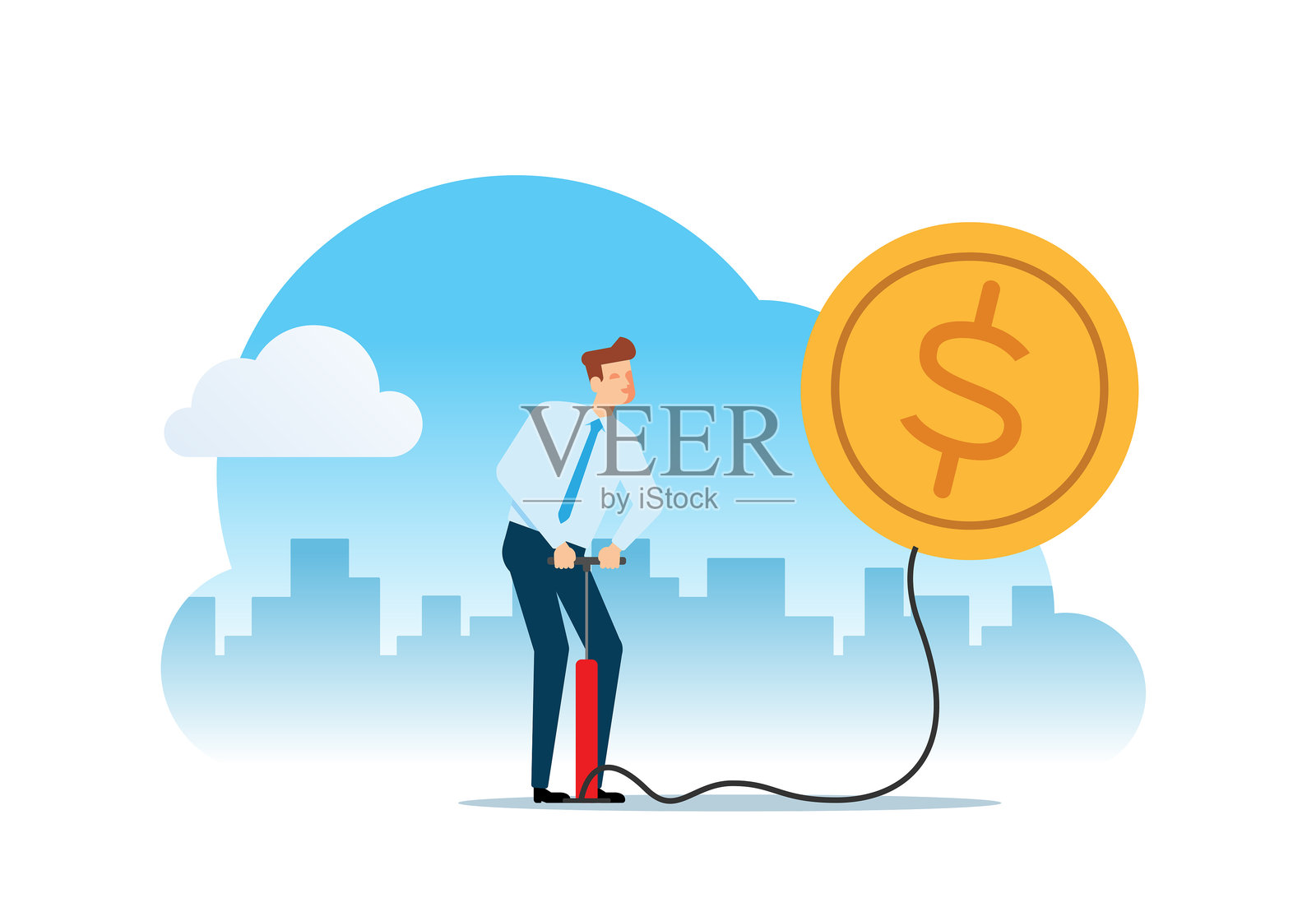 赚钱插画图片素材