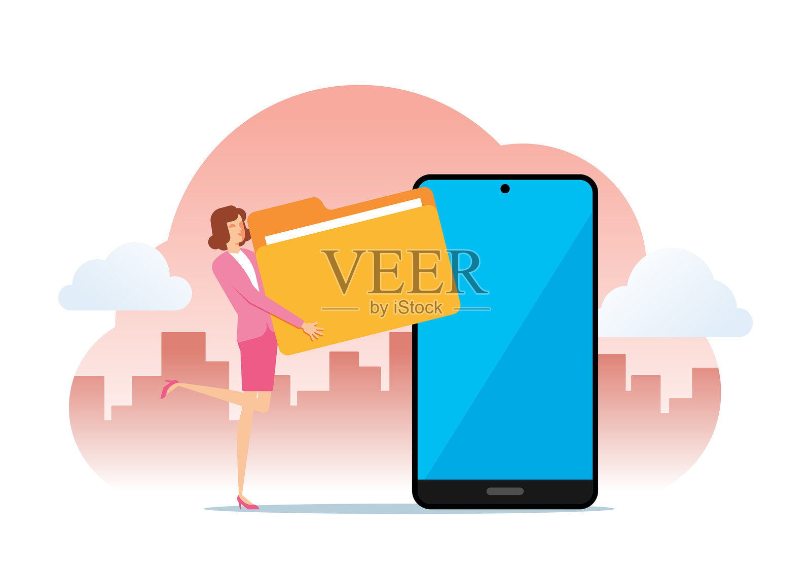 文件传输插画图片素材