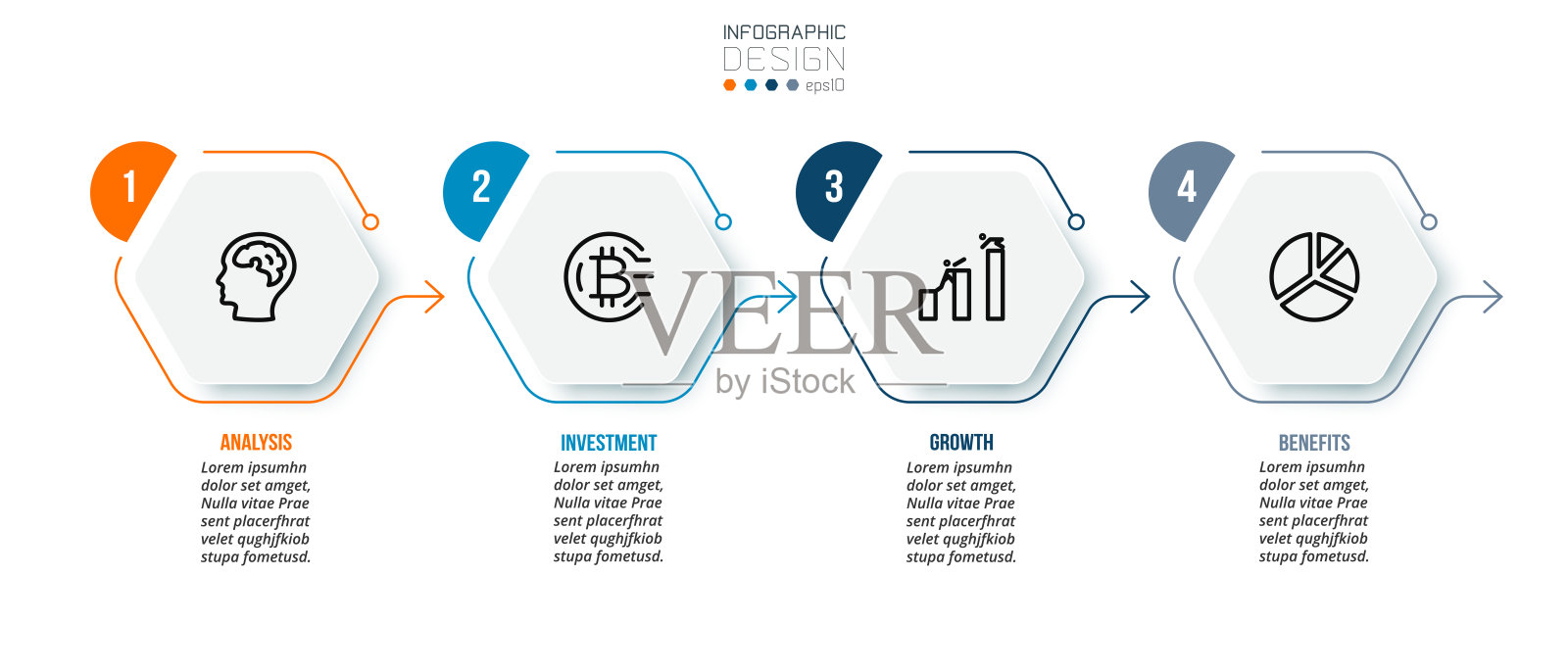 时间线图表商业信息图模板。插画图片素材