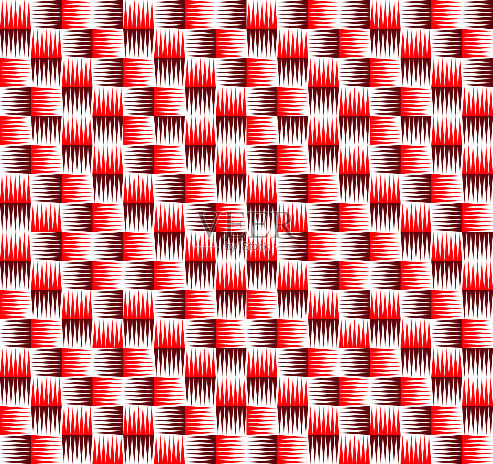 红色与棕色的对比在现代艺术无缝图案壁纸背景上形成视觉错觉的重复。插画图片素材
