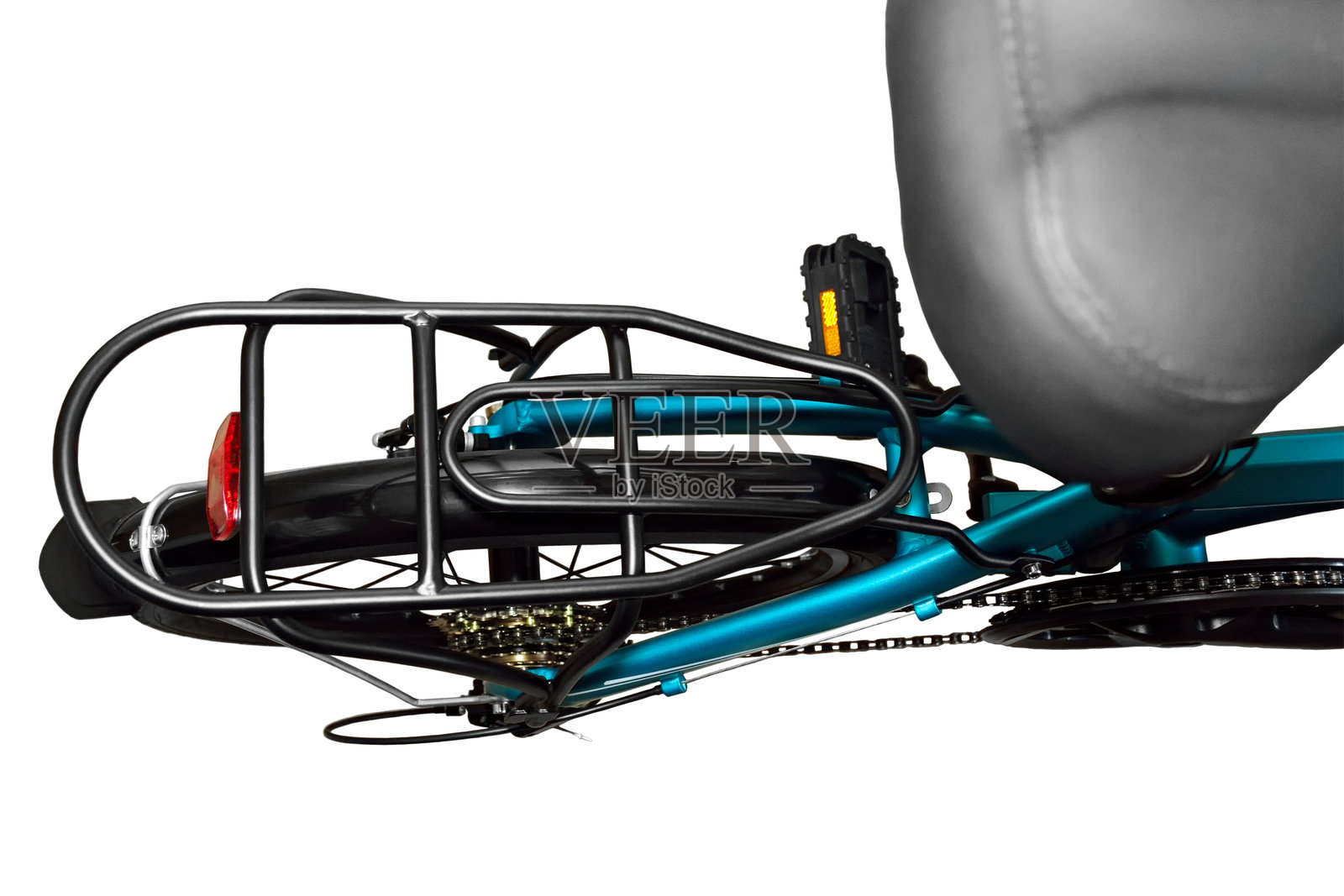 黑色自行车座椅。照片摄影图片