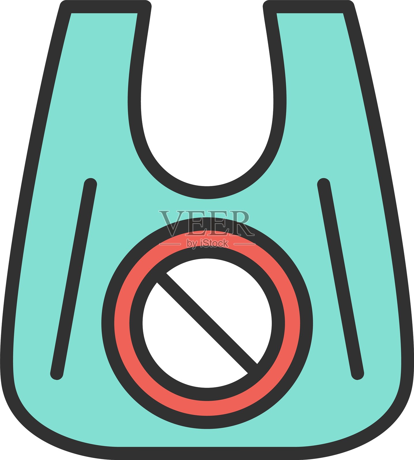 塑料袋轮廓填充图标插画图片素材