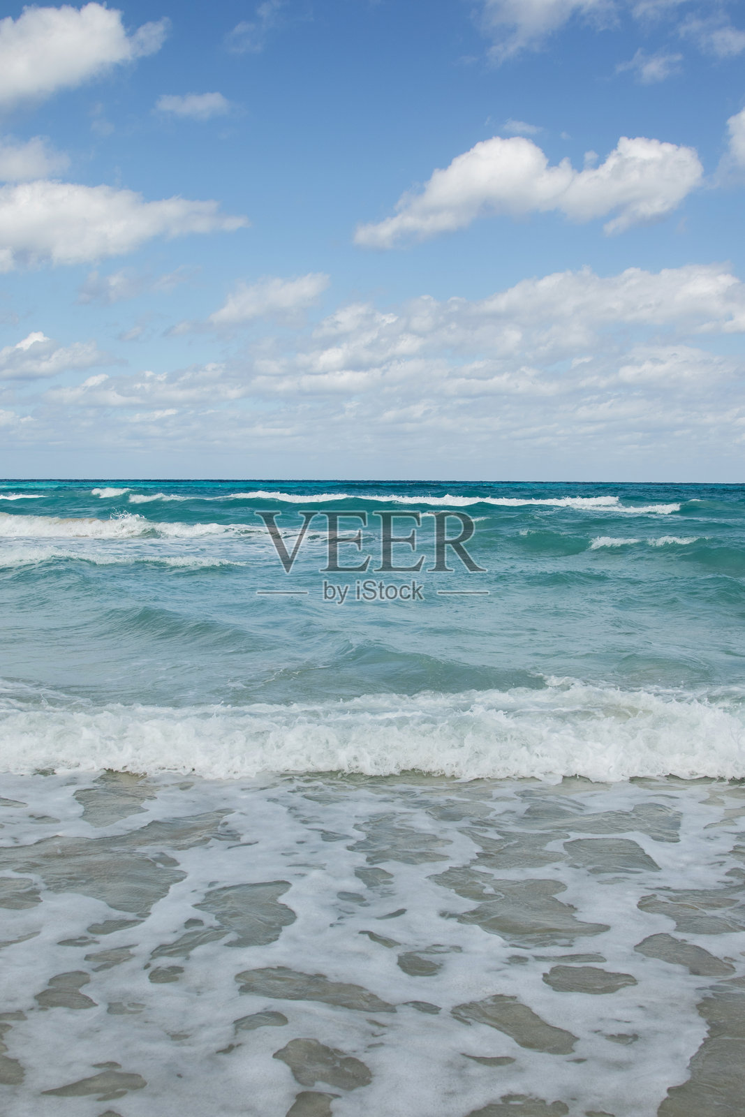 加勒比海的碧绿色水波风景照片摄影图片