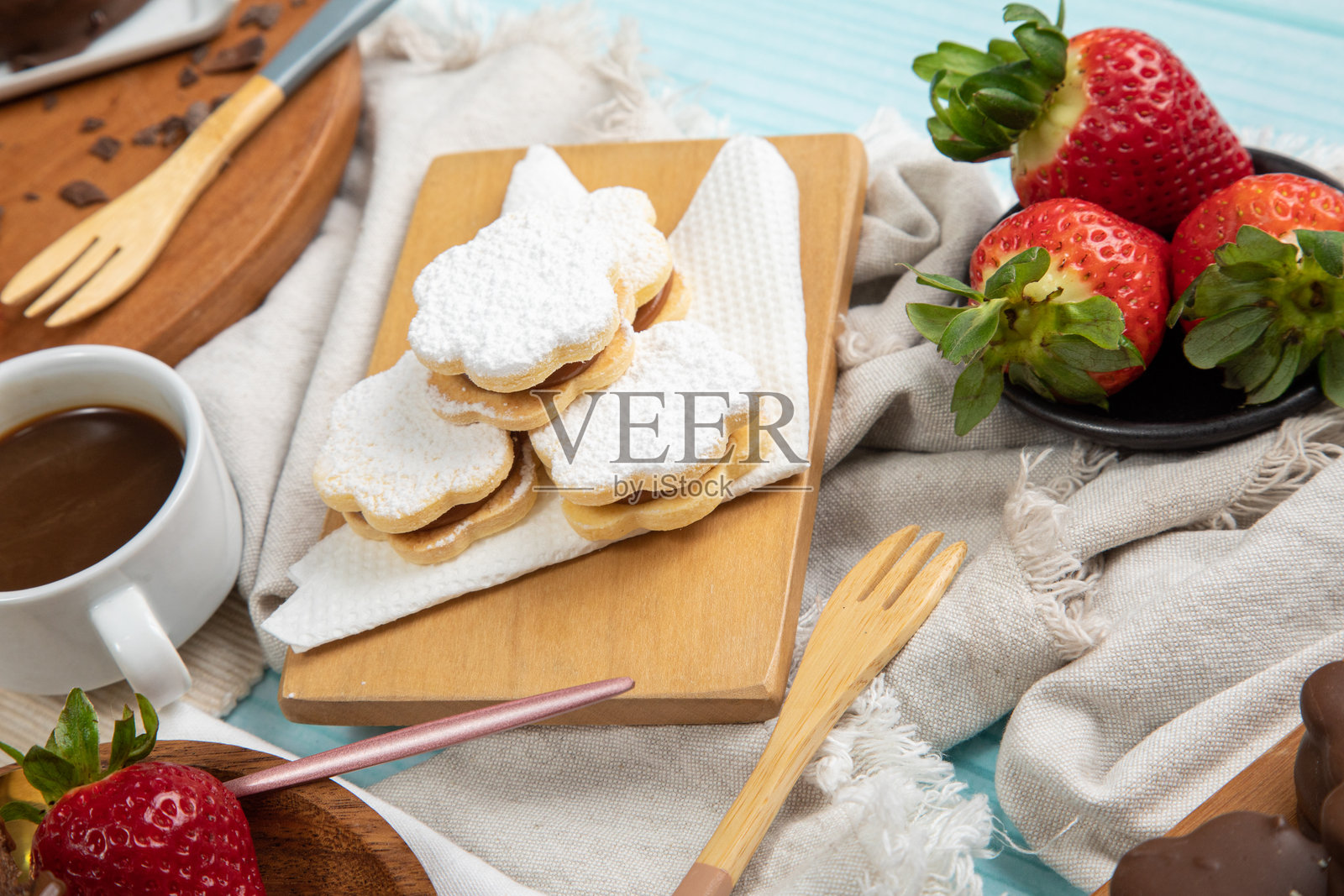 小糖粉阿尔法霍雷斯,秘鲁和阿根廷的甜点美食,精致美味照片摄影图片