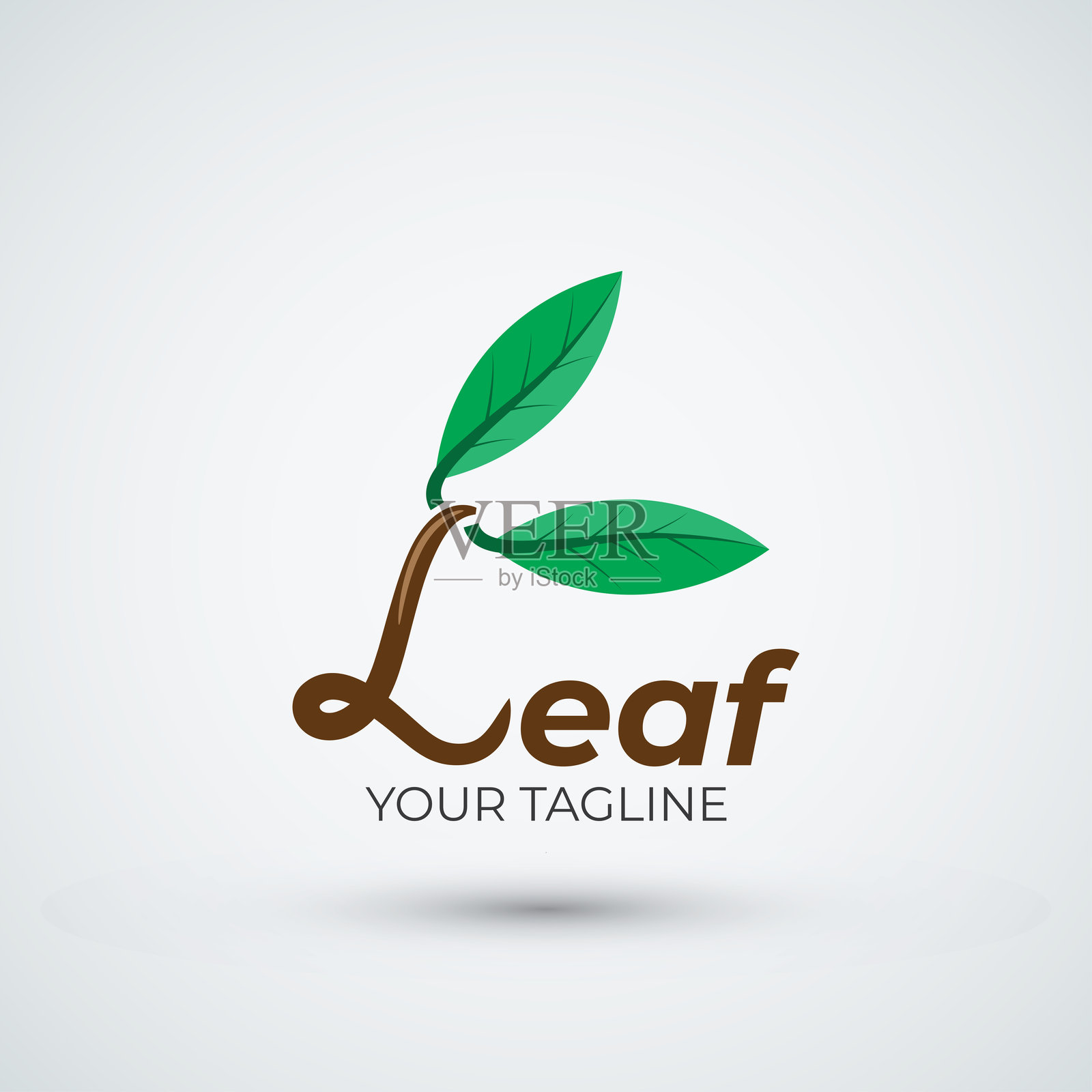 字母L叶子logo设计模板插画图片素材