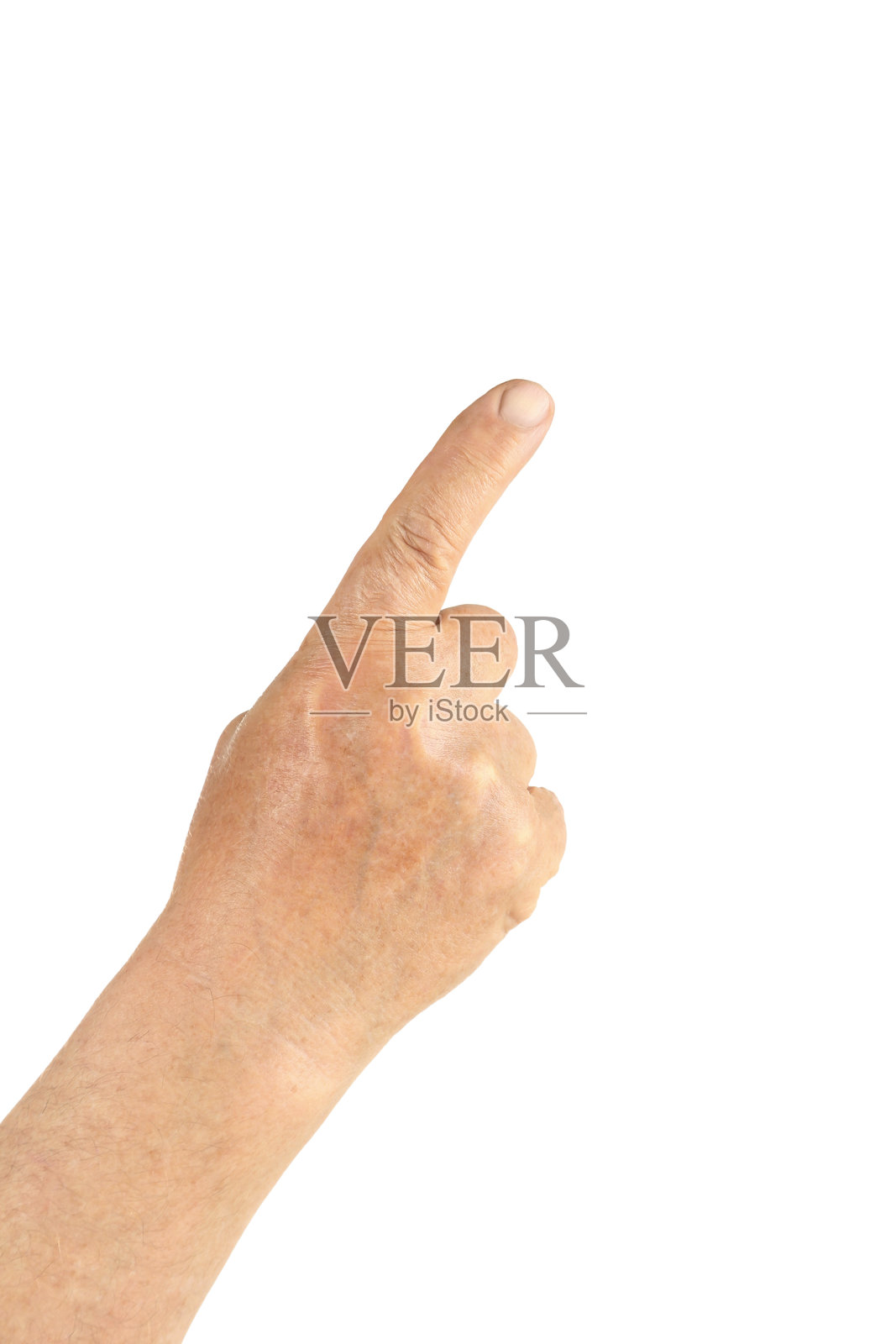 老年人的手在白色背景上照片摄影图片