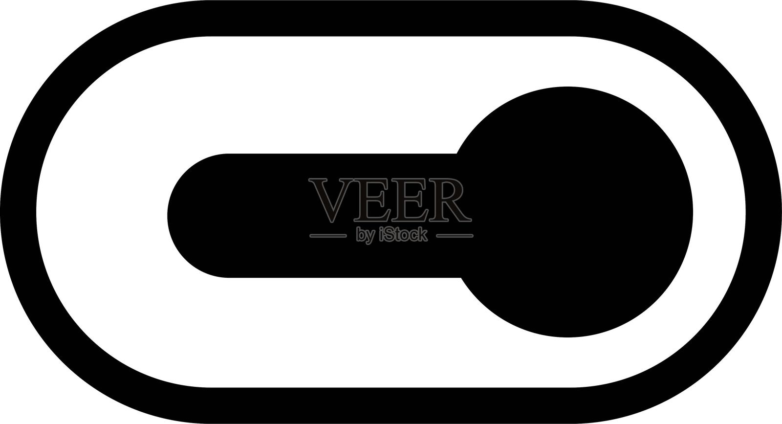 黑色开关按钮图标。开关按钮开启元素。打开和激活的矢量图标。材料设计开关按钮,透明背景下独立。设置控制开关设计。插画图片素材