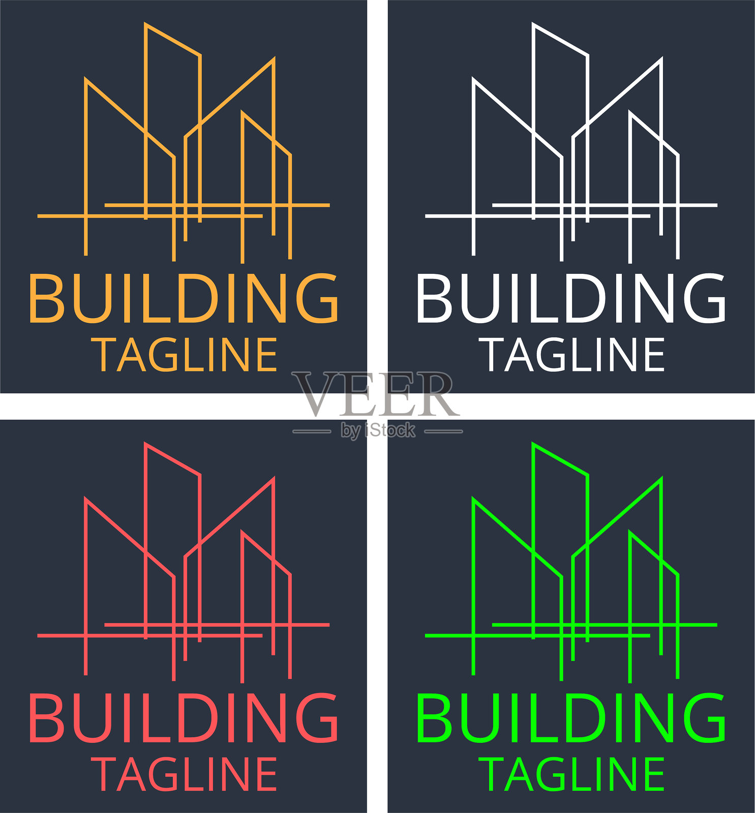 房地产和住宅建筑标志图标模板设计插画图片素材