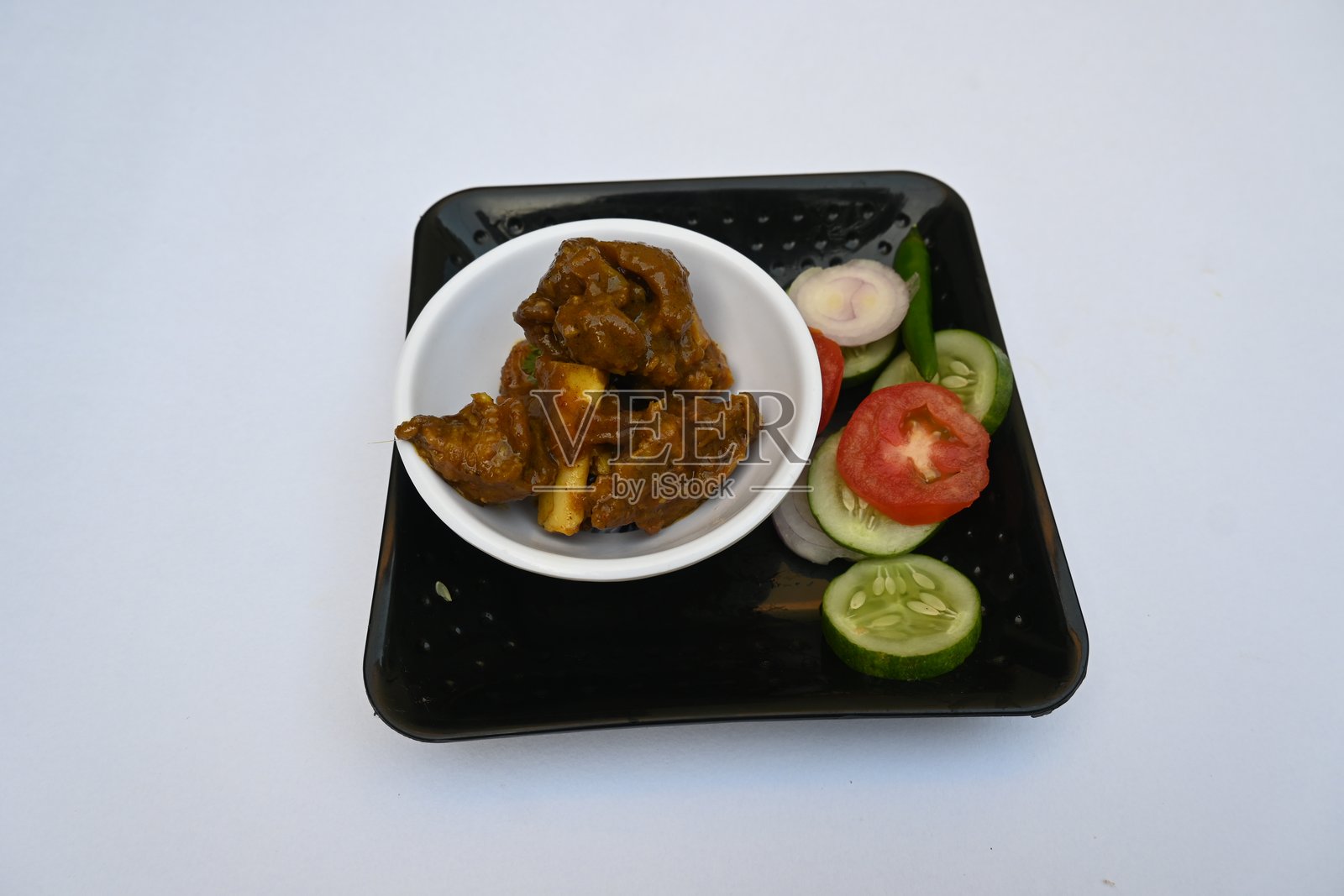 印度山羊肉咖喱。照片摄影图片