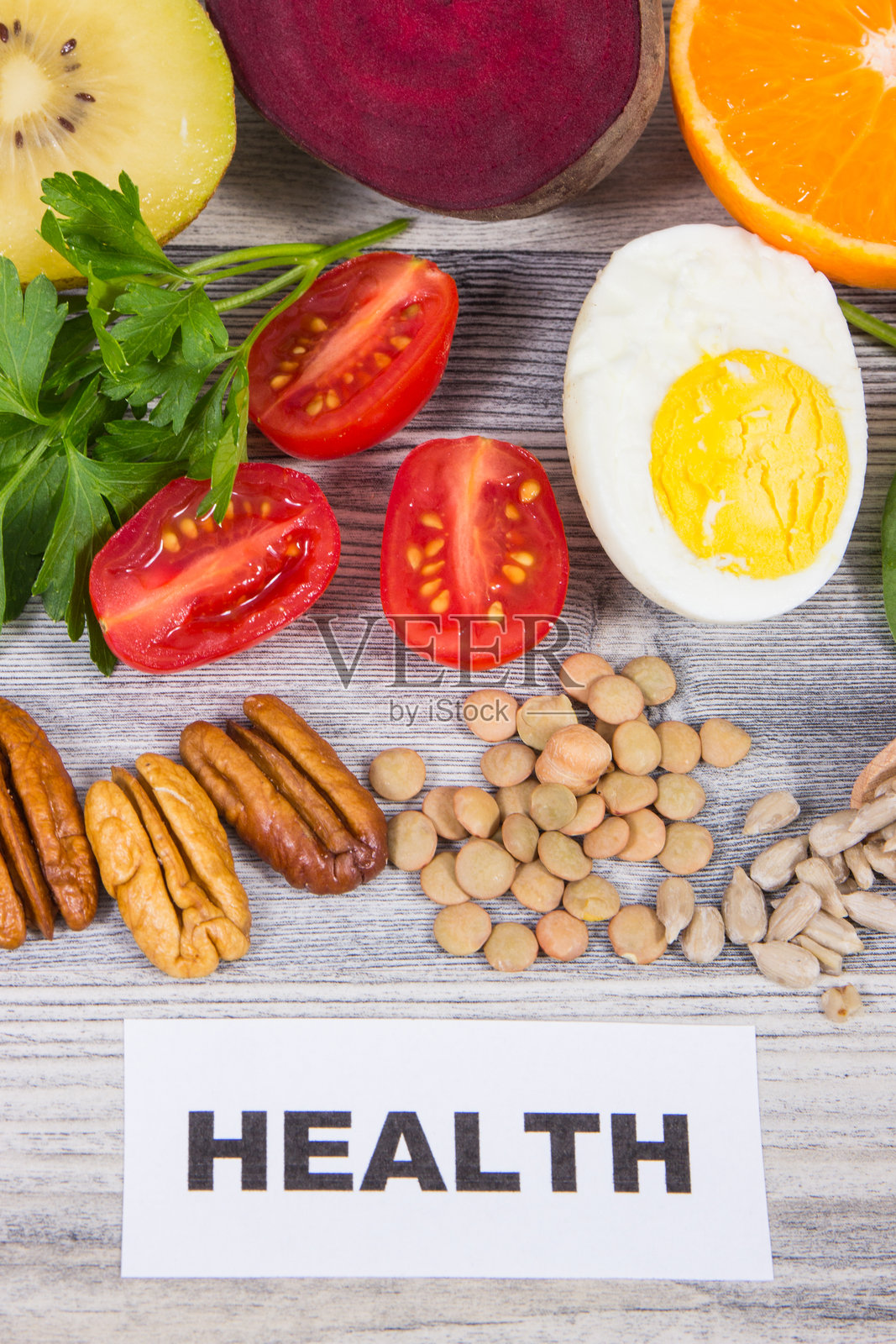 含有天然维生素B9和矿物质的各种产品或成分照片摄影图片