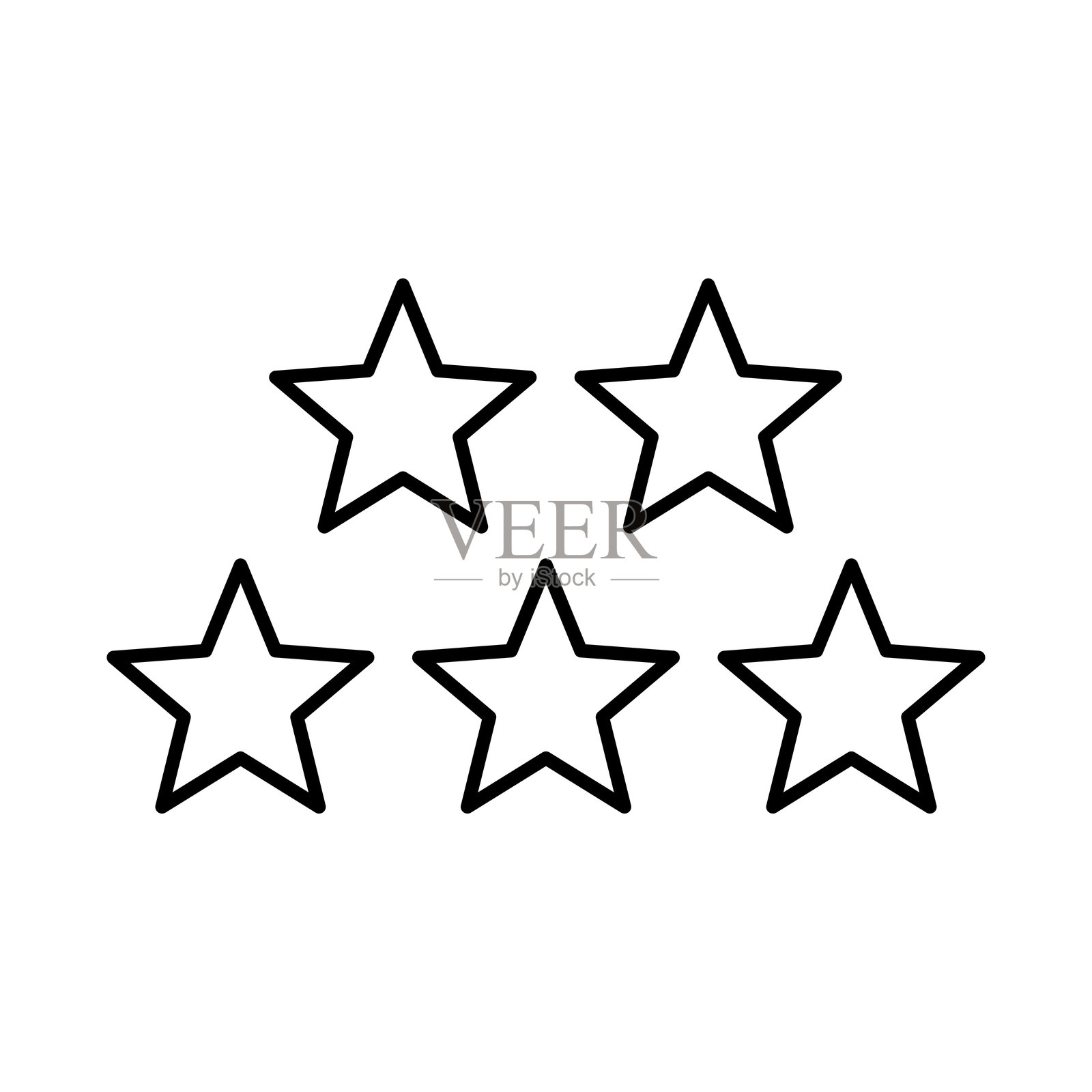 星级排名线条可编辑图标。房地产,建筑,房屋,家,物业插画图片素材