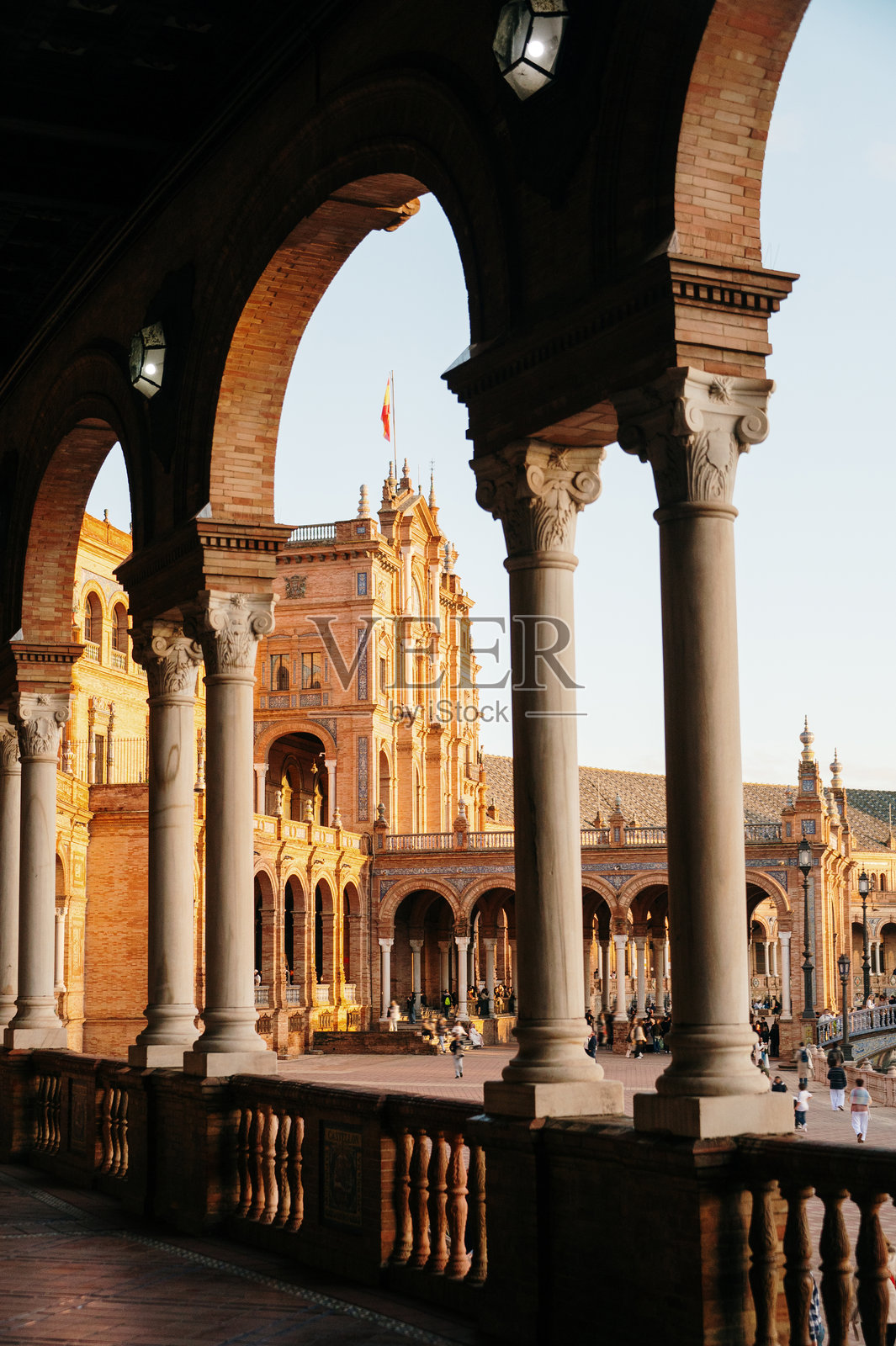塞维利亚的西班牙广场照片摄影图片