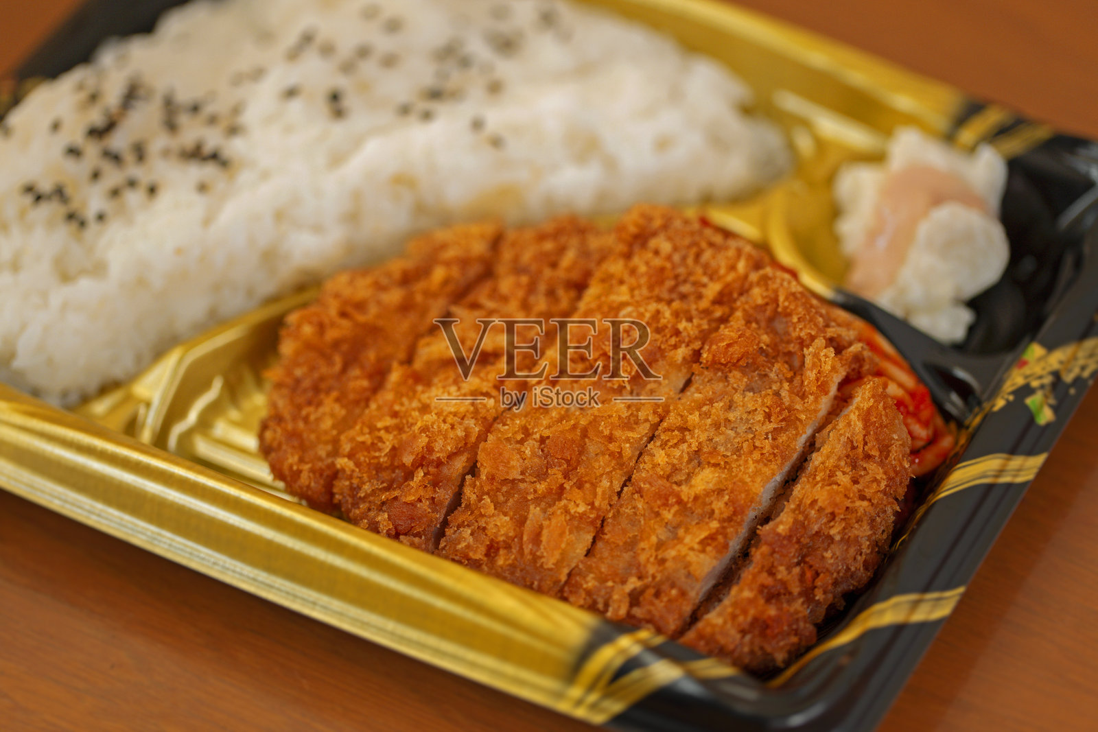 猪排便当照片摄影图片