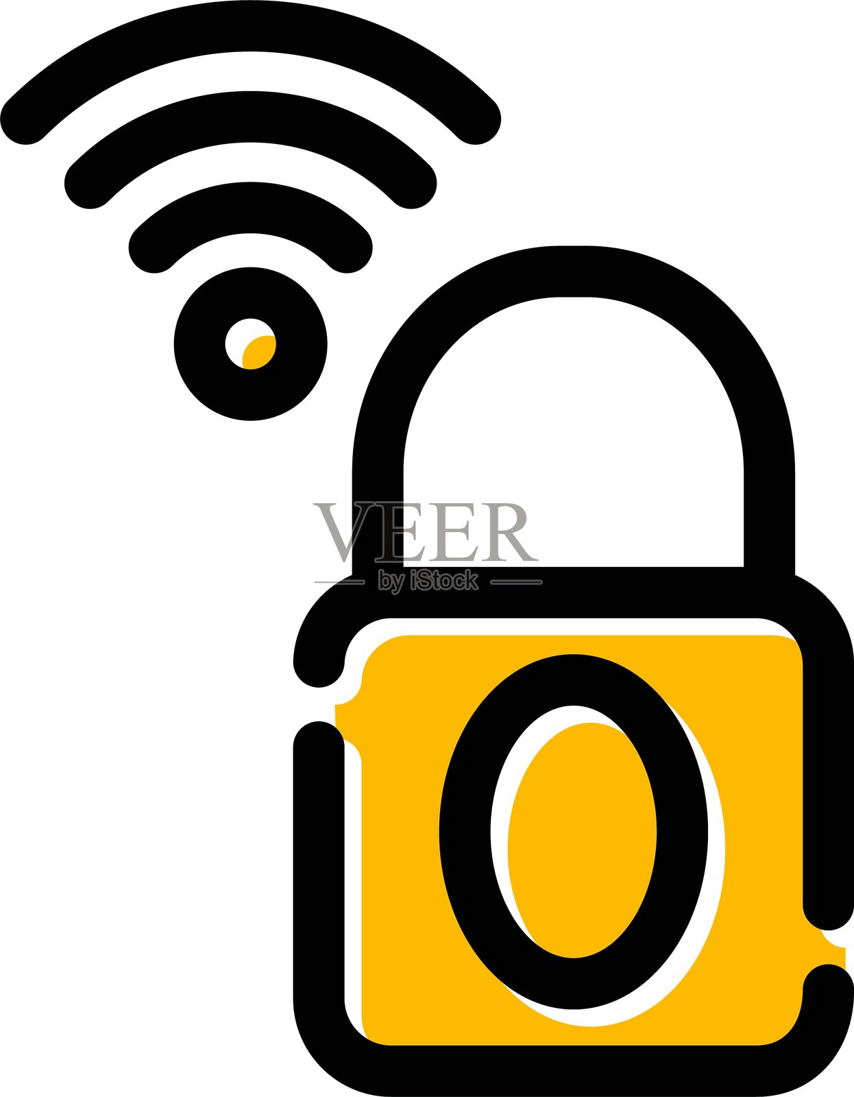 智能锁图标插画图片素材