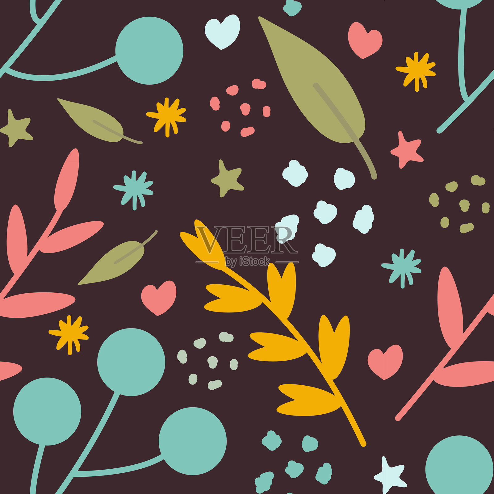 无缝花卉图案插画图片素材