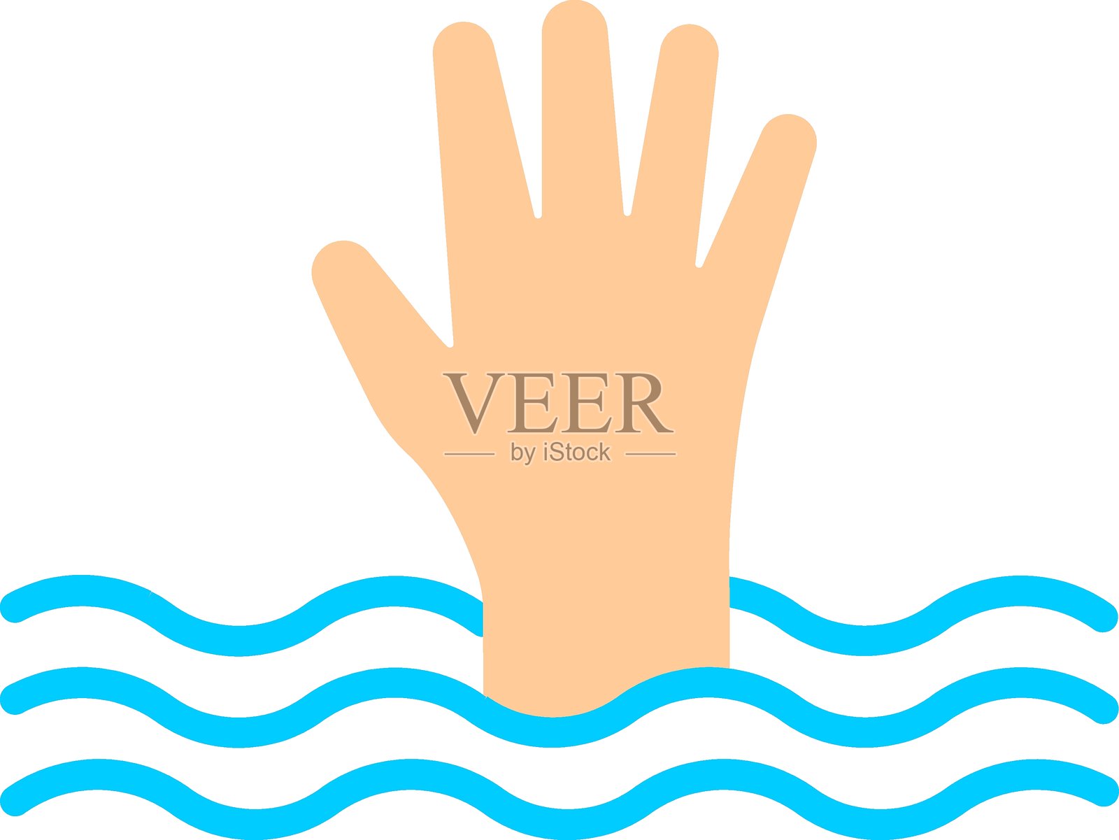 淹没图标风格插画图片素材