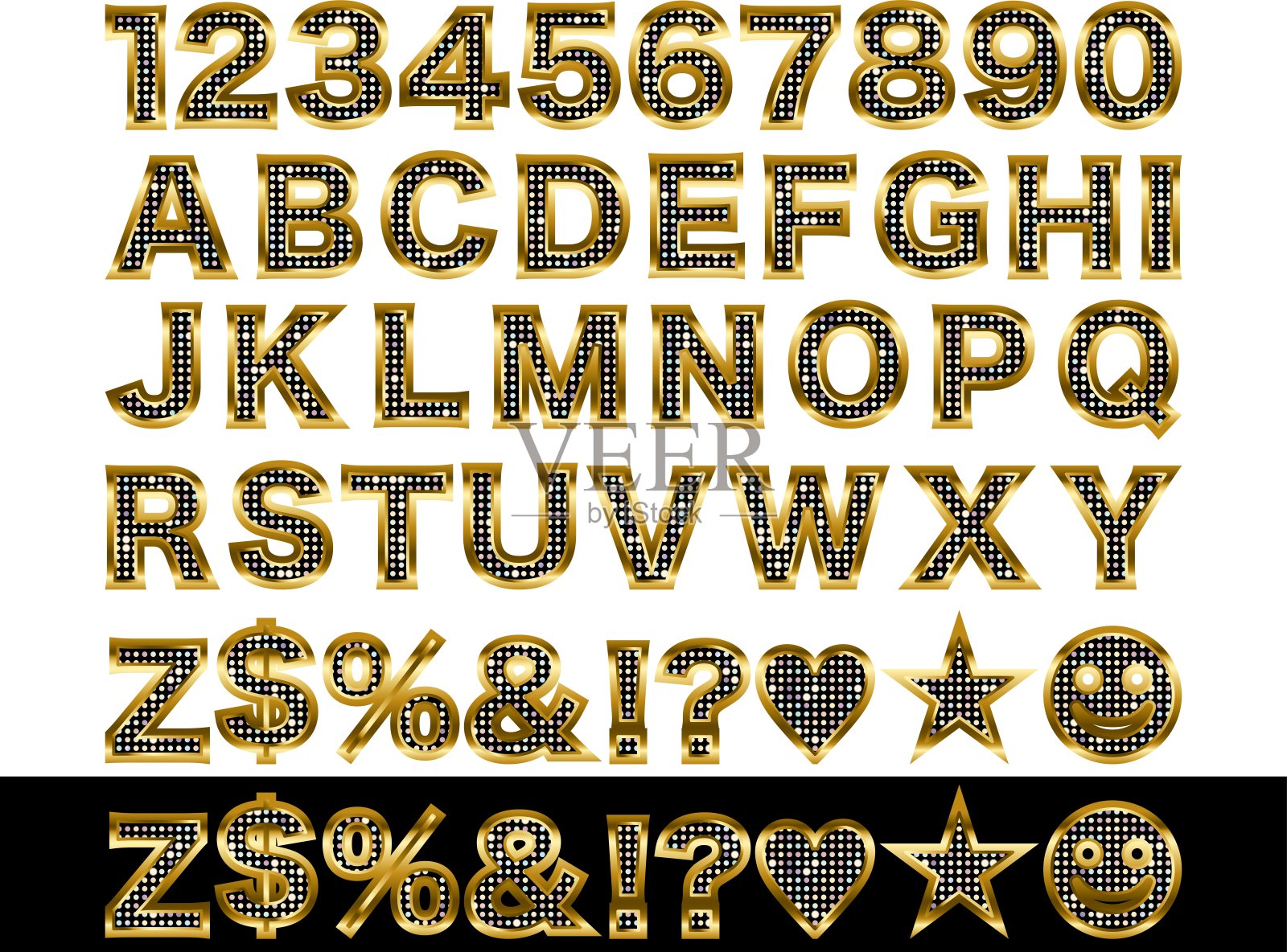 镜面瓷砖字母插画图片素材