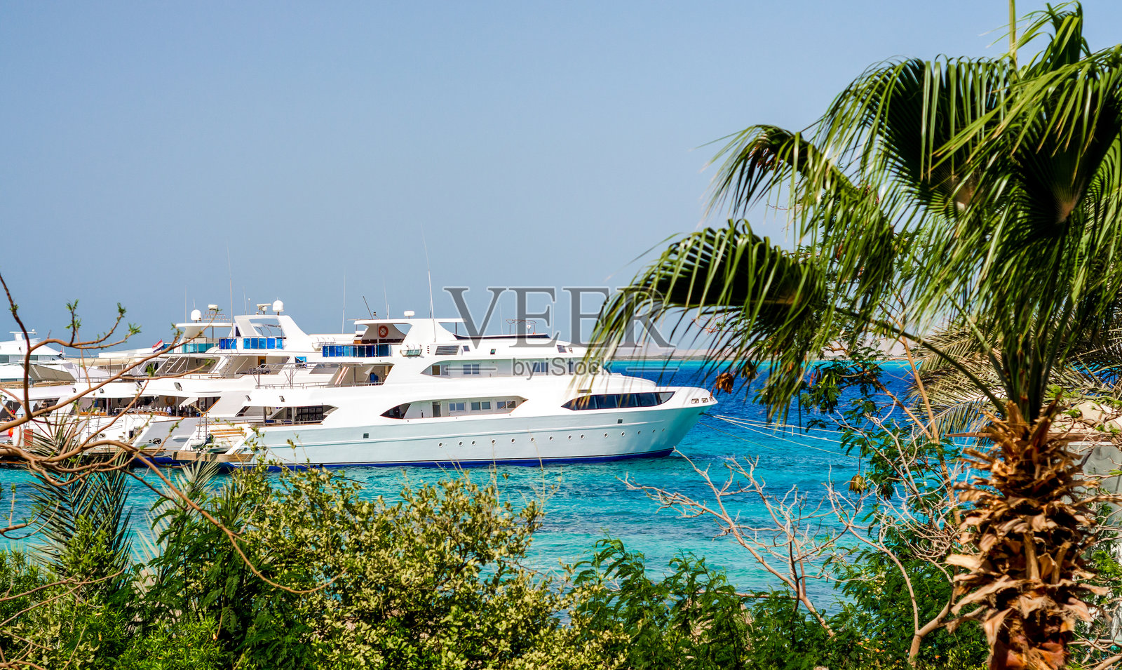 几艘船在埃及红海中照片摄影图片