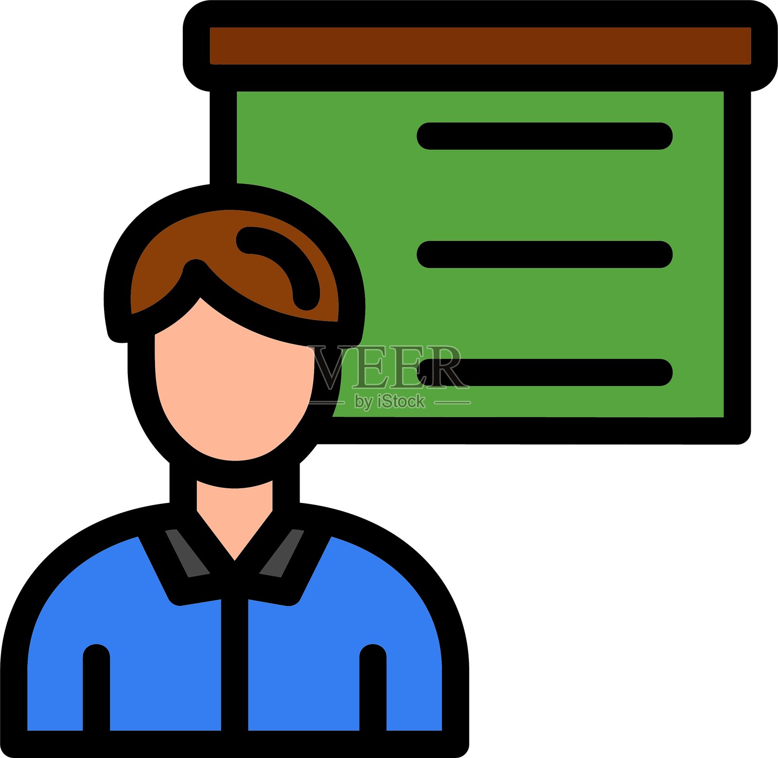 教练线条填充风格图标设计插画图片素材