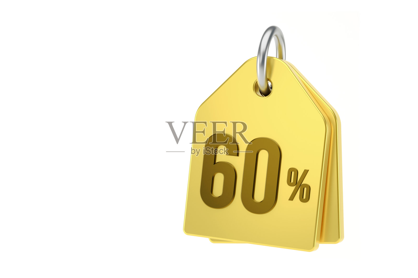 60% 黄金折扣标签照片摄影图片