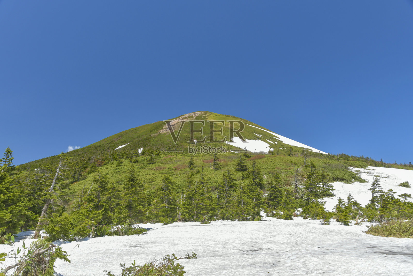 春天的八甲田大岳,青森,日本照片摄影图片