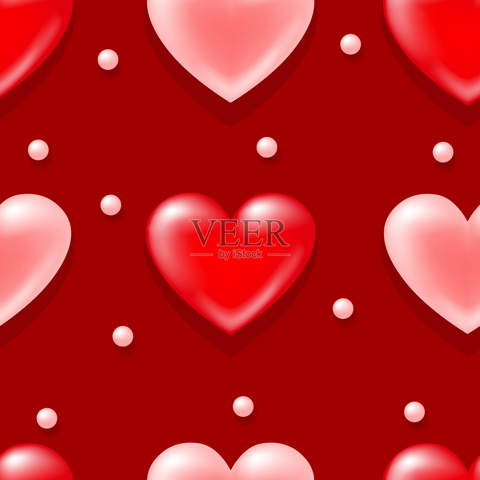 心形无缝图案。情人节的矢量插图插画图片素材