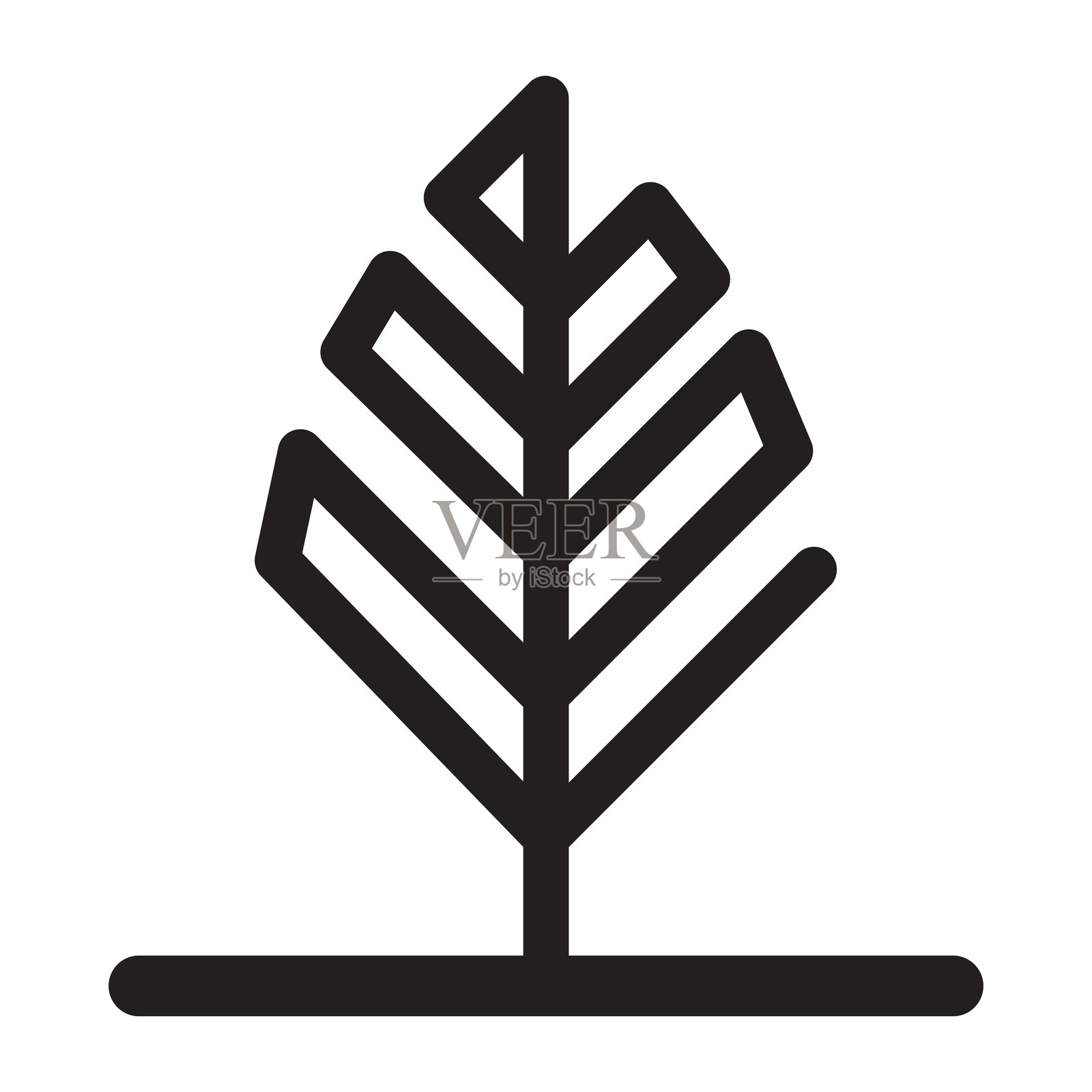 细线风格的树图标。矢量插图图形设计插画图片素材