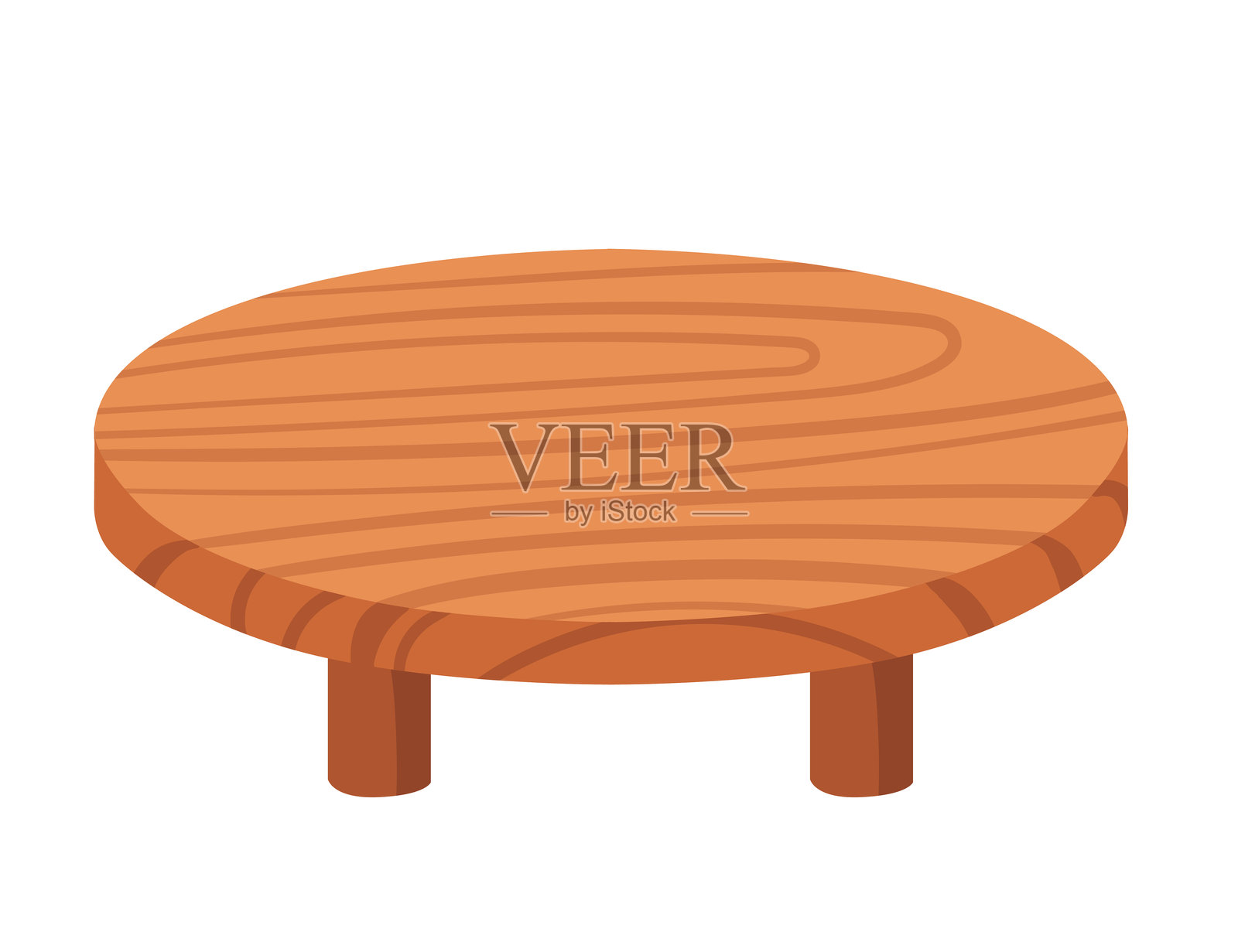 空的木制餐盘带支架的矢量插图,背景为白色插画图片素材