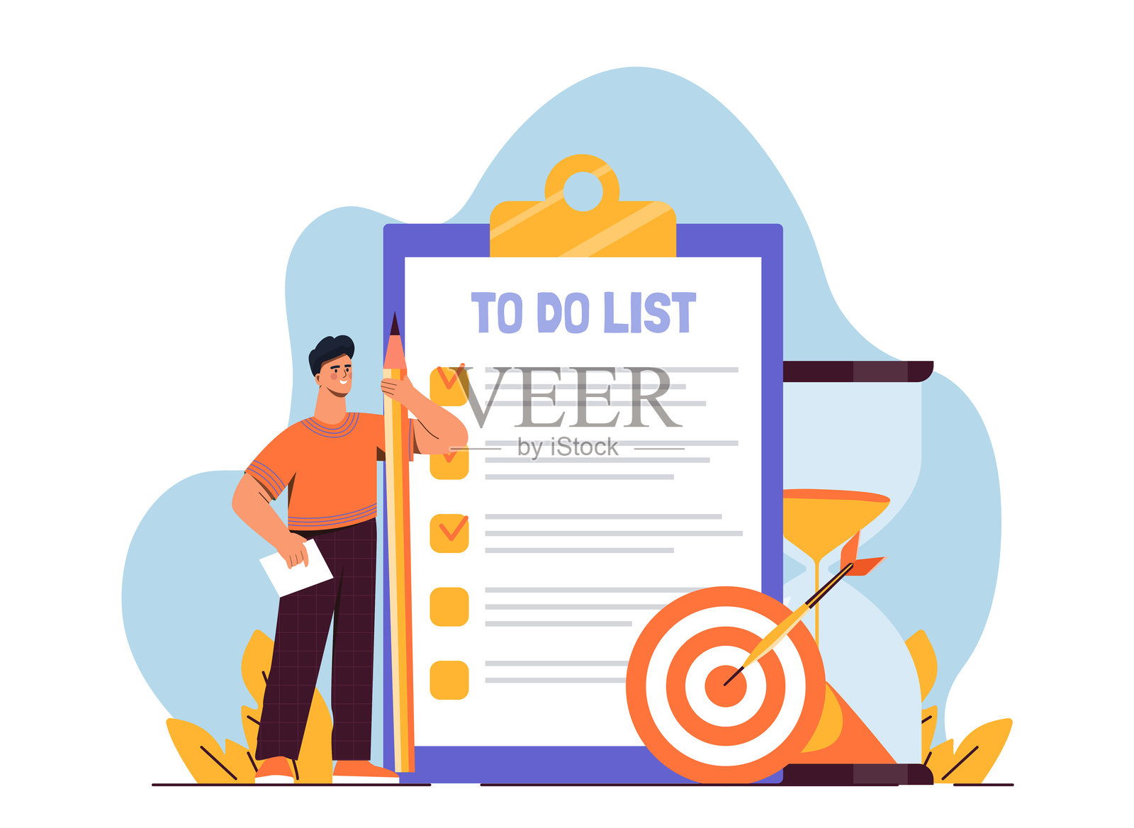 待办事项列表概念插图。矢量插图插画图片素材