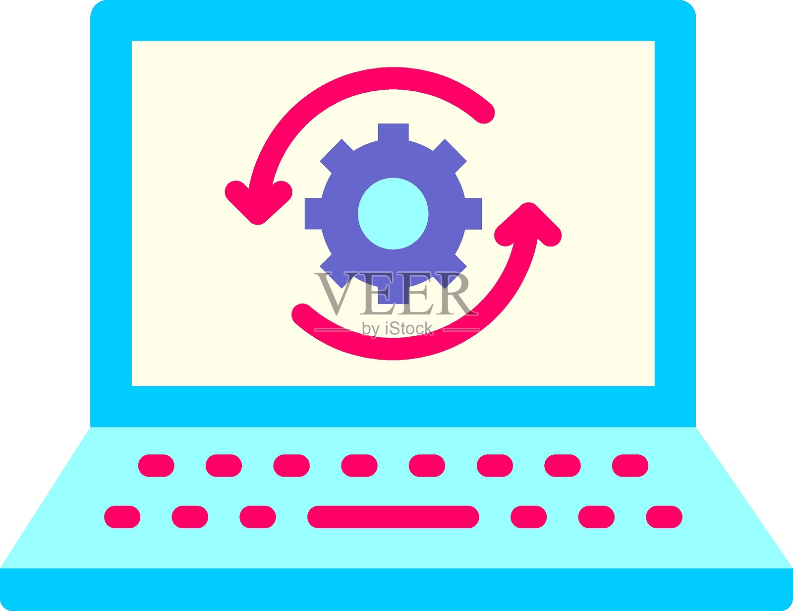 升级笔记本电脑图标样式插画图片素材