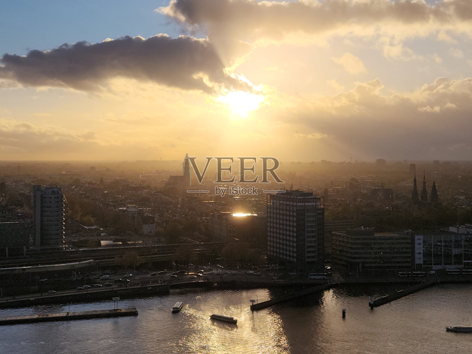 阿姆斯特丹的日落照片摄影图片