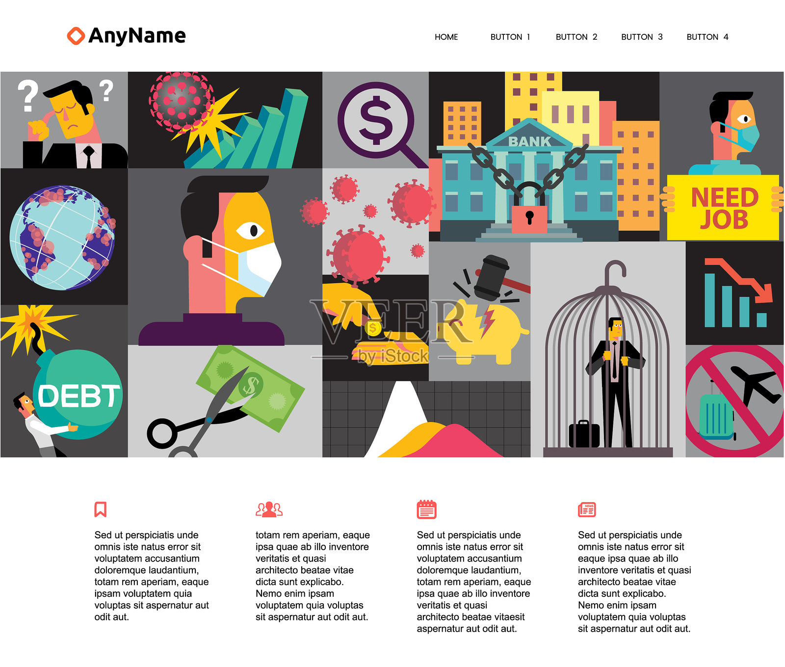 Corona经济灾难网站插画图片素材