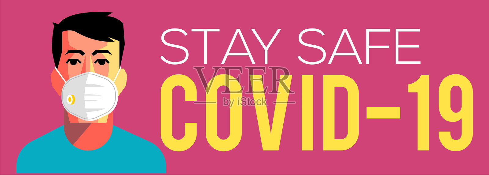 冠状疫情口罩信息标志插画图片素材