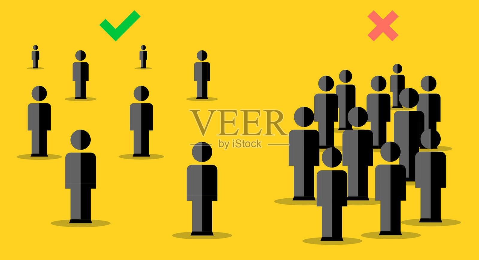 电晕社会距离插画图片素材