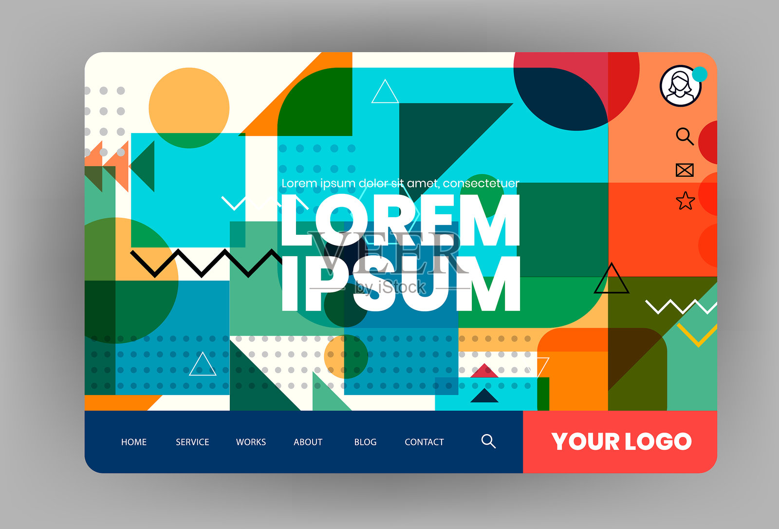 现代网站模板设计插画图片素材